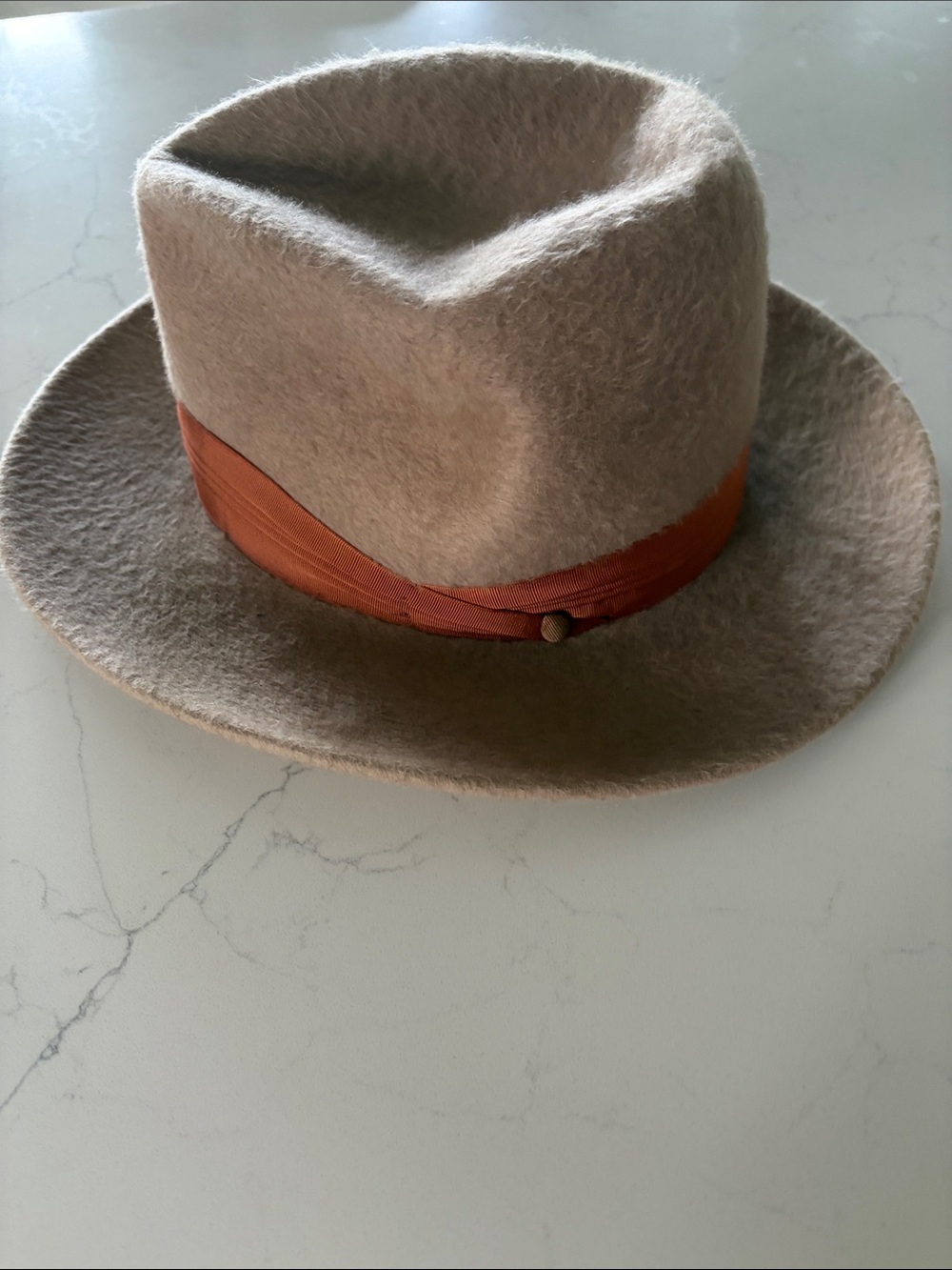 Men's Taupe Felt Fedora VINTAGE Hat BY MALLORY